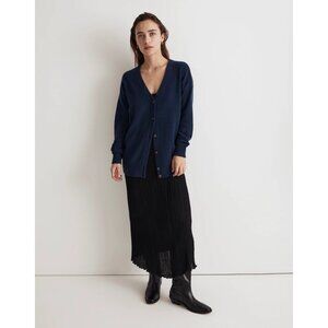 Madewell V Neck Relaxed Cardigan Womens Size M Classic Minimalist Preppy Indigo